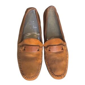 Salvatore Ferragamo Nubuck Loafers British Tan Leather Flat Shoes Women’s
